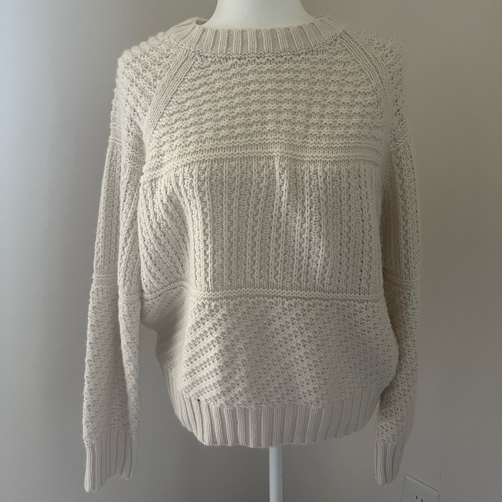 White Cable-Knit Sweater